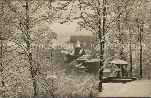 Schwarzenberg Erzgebirge Partie beim Schloss Winterimpressionen Bromsilber Kat. Schwarzenberg