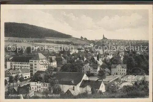 Oberschlema Erzgebirge Stadtbild mit Kurhotel Radiumbad Kat. Bad Schlema