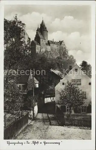 Schwarzenberg Erzgebirge Schloss vom Hammerweg Bromsilber Kat. Schwarzenberg