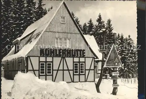 Sosa Erzgebirge Konsum Gaststaette Koehlerhuette an der Talsperre des Friedens Kat. Sosa