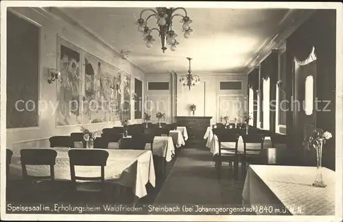 Steinbach Johanngeorgenstadt Erholungsheim Waldfrieden Speisesaal Kat. Johanngeorgenstadt