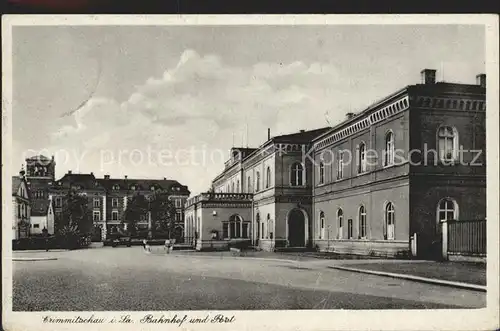 Crimmitschau Bahnhof und Post Kat. Crimmitschau