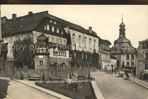 Klingenthal Vogtland Schloss mit Kirche Kat. Klingenthal Sachsen