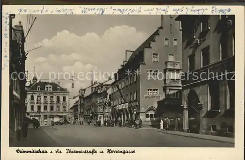 Crimmitschau Thiemestrasse und Herrengasse Kat. Crimmitschau