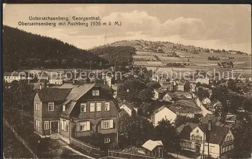 Georgenthal Klingenthal Untersachsenberg mit Aschberg Kat. Klingenthal Sachsen