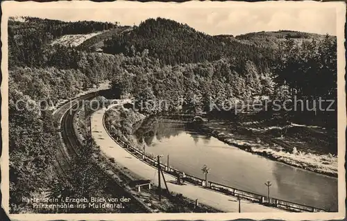 Hartenstein Zwickau Blick von Prinzenhoehe ins Muldental Kat. Hartenstein Zwickau