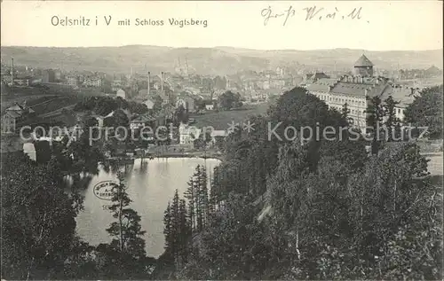 Oelsnitz Erzgebirge mit Schloss Vogtsberg Kat. Oelsnitz Erzgebirge