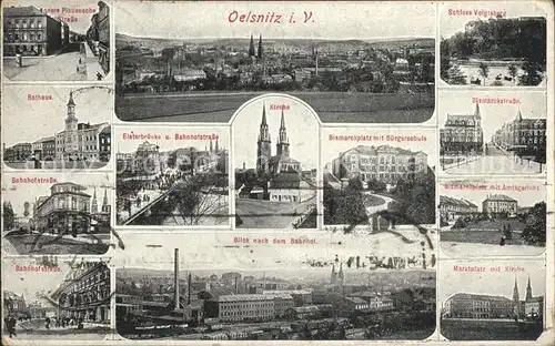 Oelsnitz Vogtland Schloss Voigtsburg Birmarckstrasse Elsterbruecke Kat. Oelsnitz Vogtland