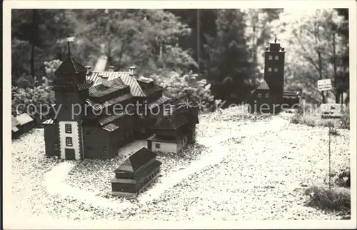 Waschleithe Heimatecke Miniatur Fichtelhaus mit Wetterwart Kat. Beierfeld Erzgebirge