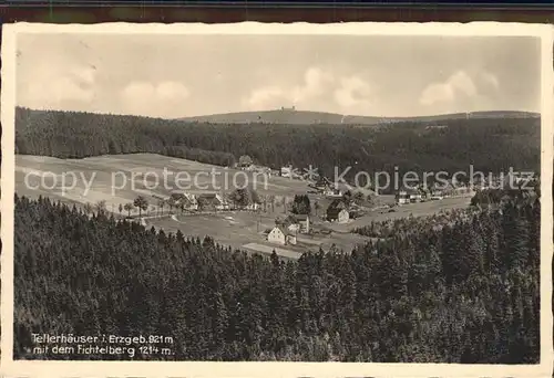 Tellerhaeuser mit Fichtelberg Kat. Breitenbrunn Erzgebirge