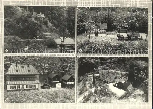 Waschleithe Heimatecke Miniaturen Schloss Kirche Gasthaus Moosheide Zechenhaus in Bockau  Kat. Beierfeld Erzgebirge