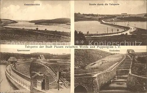 Plauen Vogtland Talsperre Sperrmauer Kaskaden Kat. Plauen