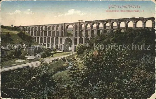 Mylau Goeltzschtalbruecke erbaut 1851 Eisenbahn Kat. Mylau