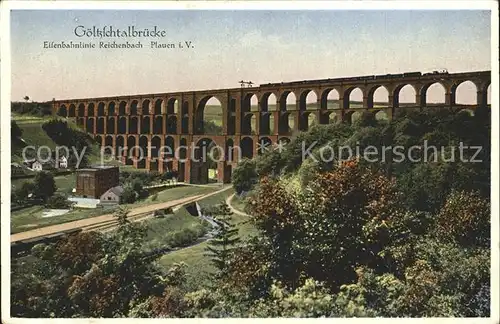 Mylau Goeltzschtalbruecke erbaut 1851 Eisenbahn Kat. Mylau