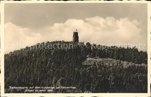 Netzschkau Bismarckturm auf dem Kuhberg erbaut 1900 Kat. Netzschkau