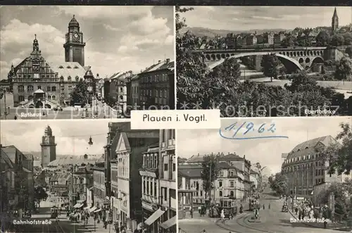 Plauen Vogtland Rathaus Ebertbruecke Bahnhofstrasse Kat. Plauen