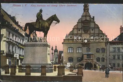 Plauen Vogtland Altes Rathaus Koenig Albert Denkmal Kat. Plauen