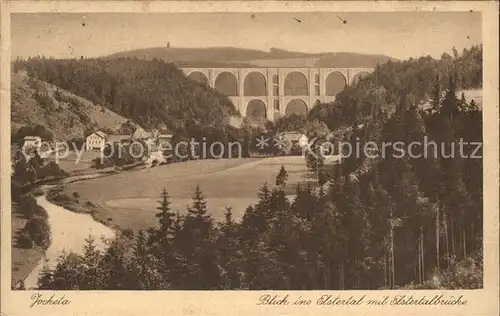 Jocketa Blick ins Elstertal mit Elstertalbruecke Kat. Poehl Vogtland