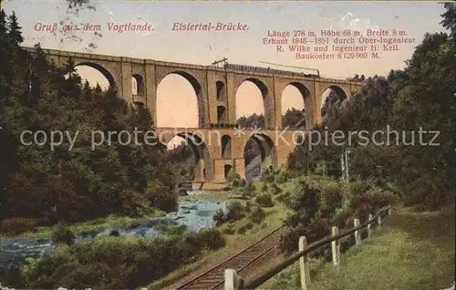 Jocketa Elstertalbruecke Vogtlaendische Schweiz Eisenbahn Kat. Poehl Vogtland