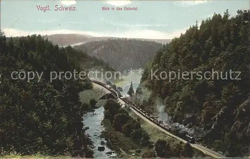 Jocketa Panorama Elstertal Vogtlaendische Schweiz Eisenbahn Kat. Poehl Vogtland