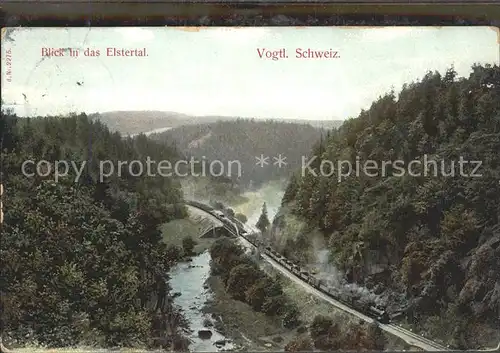 Jocketa Panorama Elstertal Vogtlaendische Schweiz Eisenbahn Kat. Poehl Vogtland