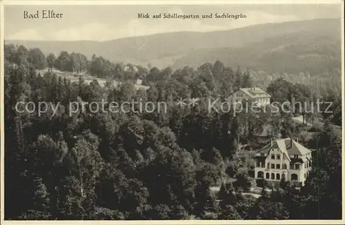 Bad Elster Blick auf Schillergarten und Sachsengruen Kat. Bad Elster