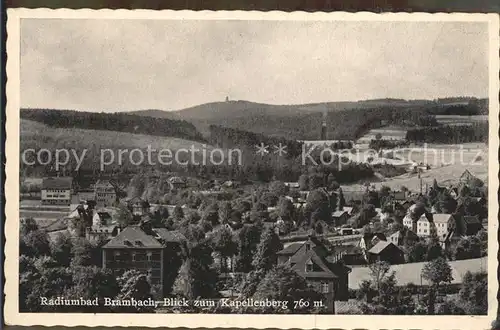 Bad Brambach Blick zum Kapellenberg Radiumbad Kat. Bad Brambach