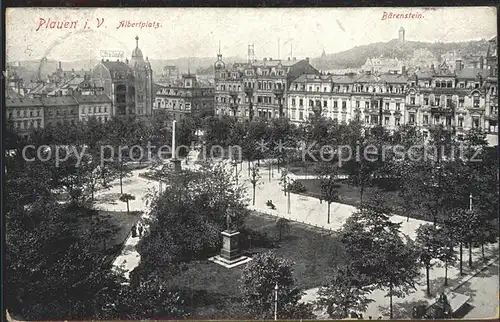 Plauen Vogtland Albertplatz Denkmal Baerenstein Kat. Plauen