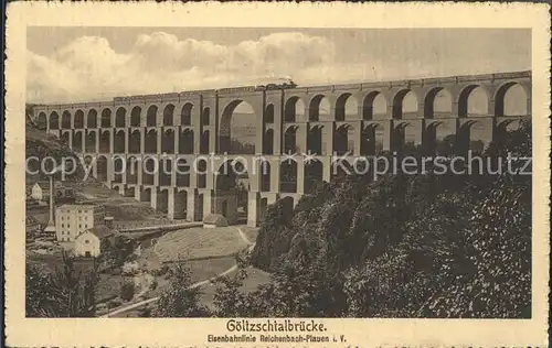 Mylau Goeltzschtalbruecke erbaut 1851 Eisenbahn Kat. Mylau