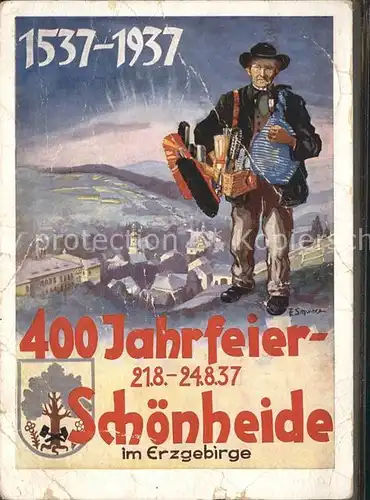 Schoenheide Erzgebirge 400 Jahrfeier Kuenstlerkarte F. Schwarz  Kat. Schoenheide Erzgebirge