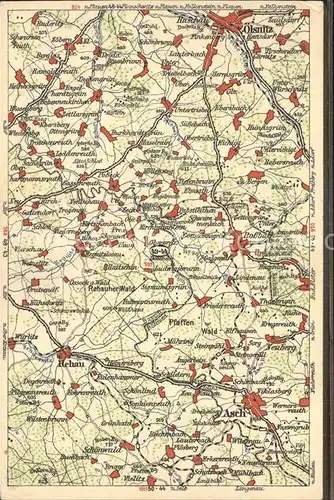 Gruenhaid Karte Schoenwald Asch Rehau oelsnitz Kat. Schoenwald