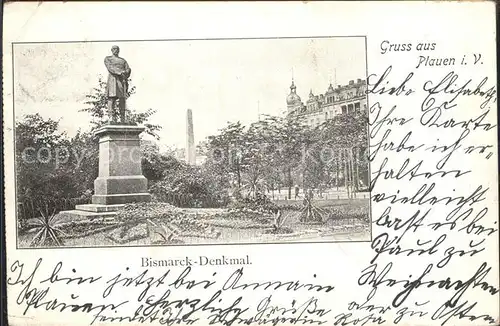 Plauen Vogtland Bismarck Denkmal  Kat. Plauen