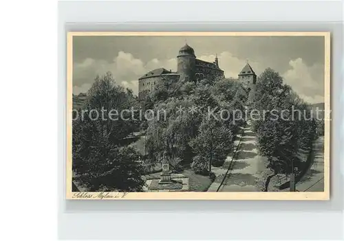 Mylau Schloss Kupfertiefdruck Kat. Mylau