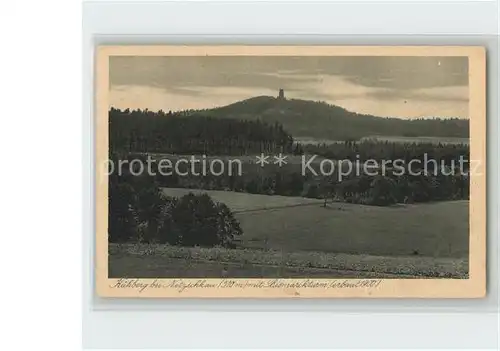 Netzschkau Panorama mit Blick zum Kuhberg mit Bismarckturm Kat. Netzschkau