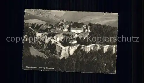 Koenigstein Saechsische Schweiz Festung Fliegeraufnahme Kat. Koenigstein Saechsische Schweiz