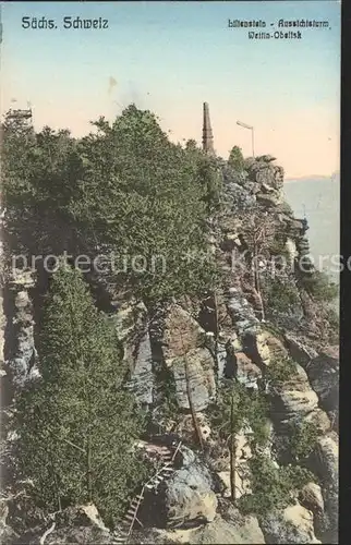 Lilienstein Wellin Obelisk Aussichtsturm  Kat. Bad Schandau