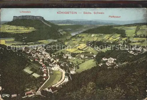 Koenigstein Saechsische Schweiz Lilienstein Pfaffendorf Kat. Koenigstein Saechsische Schweiz