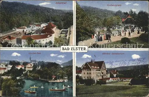 Bad Elster Louisasee Koehlers Sanatorium Kurhausplatz Albertbad  Kat. Bad Elster