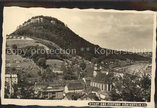 Koenigstein Saechsische Schweiz Festung Teilansicht Kirche  Kat. Koenigstein Saechsische Schweiz