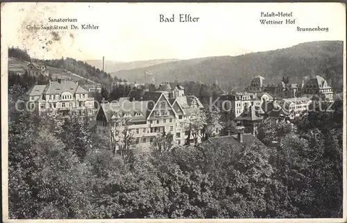 Bad Elster Sanatorium Geh. Sanitaetsrat Dr. Koehler Palast Hotel Wettiner Hof  Kat. Bad Elster