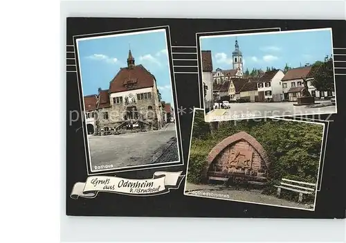 Odenheim Rathaus Siegfriedsbrunnen Kirche  Kat. oestringen