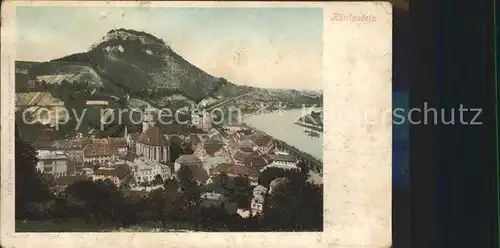 Koenigstein Saechsische Schweiz Stadtbild mit Festung Elbtal Kat. Koenigstein Saechsische Schweiz