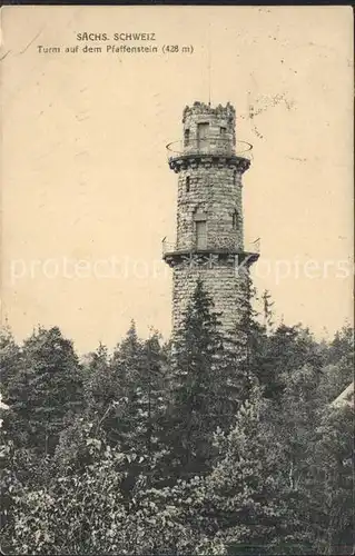 Koenigstein Saechsische Schweiz Turm auf dem Pfaffenstein Kat. Koenigstein Saechsische Schweiz