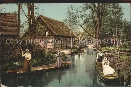 Luebbenau Spreewald Wasserstrasse Kahn Kat. Luebbenau