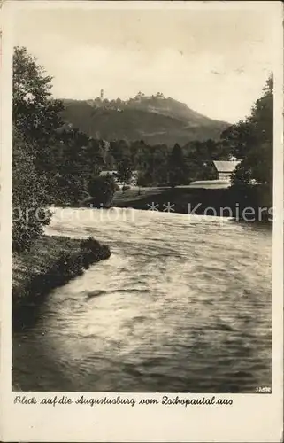 Zschopau Blick auf die Augustusburg vom Zschopautal aus Kat. Zschopau