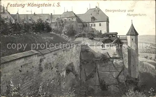 Koenigstein Saechsische Schweiz Festung Georgenturm mit Hungerturm Kat. Koenigstein Saechsische Schweiz