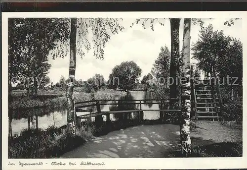 Luebbenau Spreewald Motiv an einer Wasserstrasse Kat. Luebbenau