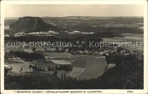 Gohrisch Panorama Hoehenluftkurort mit Lilienstein Elbsandsteingebirge Kat. Gohrisch