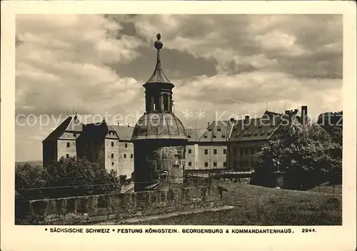 Koenigstein Saechsische Schweiz Festung Georgenburg Kommandantenhaus Kat. Koenigstein Saechsische Schweiz