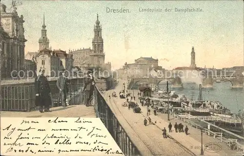 Dresden Landeplatz der Dampfschiffe Kat. Dresden Elbe